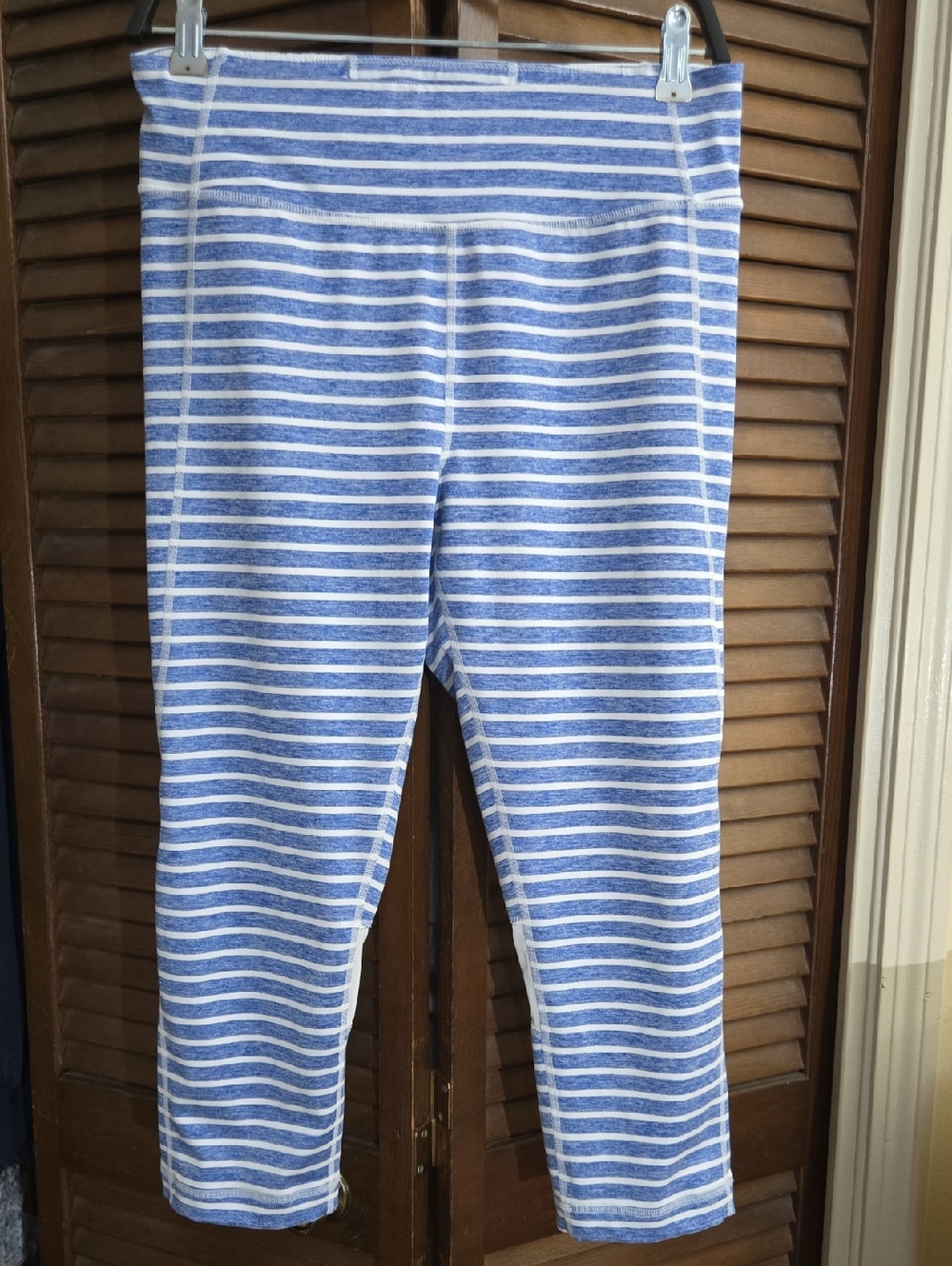 Tommy Hilfiger Blue and White Striped Ladies Capri Leggings